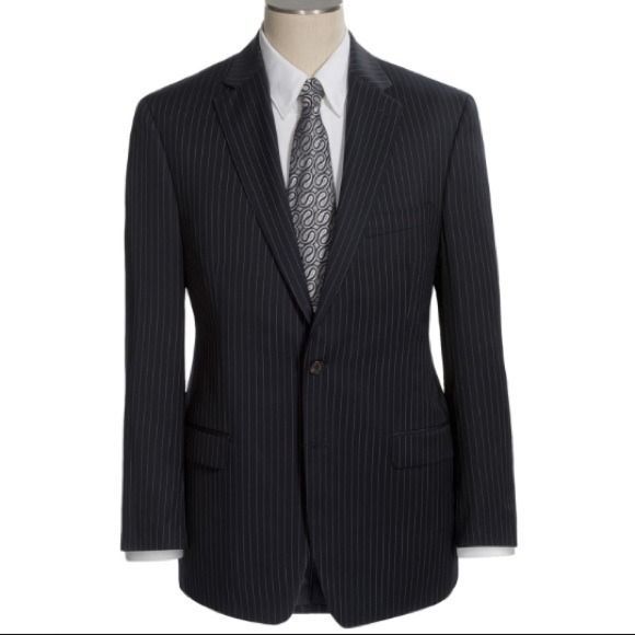 Tom James Navy Stripe Man Suit